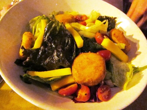 Fried Goat Cheese Salad at Q Bar - everything IS better with goat cheese