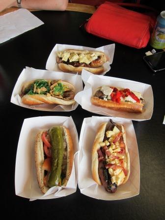 All our hot dog purchases, waiting for our hungry mouths.