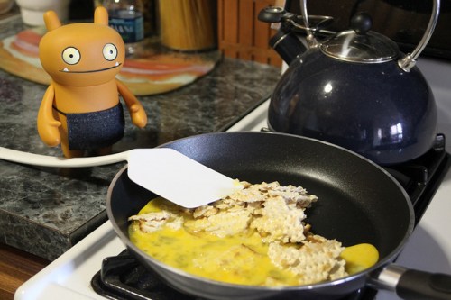 Matzoh Brei in progress