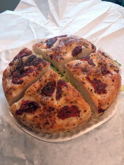 A single focaccia sandwich from Bario